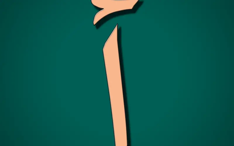 Isolated Arabic letter for learning the alphabet