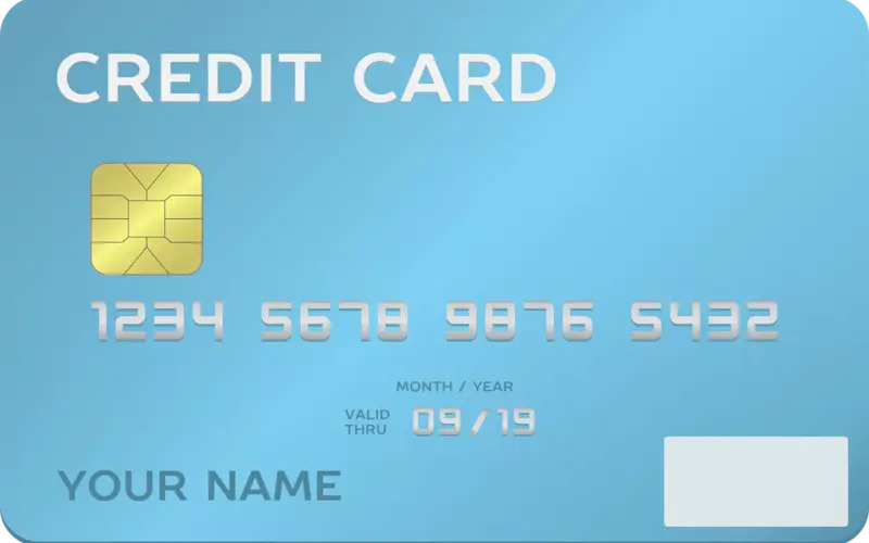 Blue credit card illustrating riba in Islam