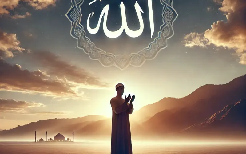 Person praying to Allah in the face of ظلم