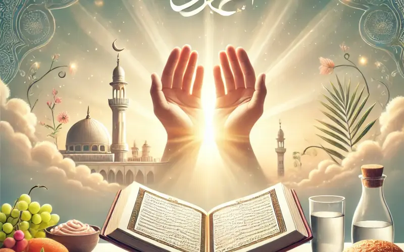 Dua for rizq with Quran and raised hands