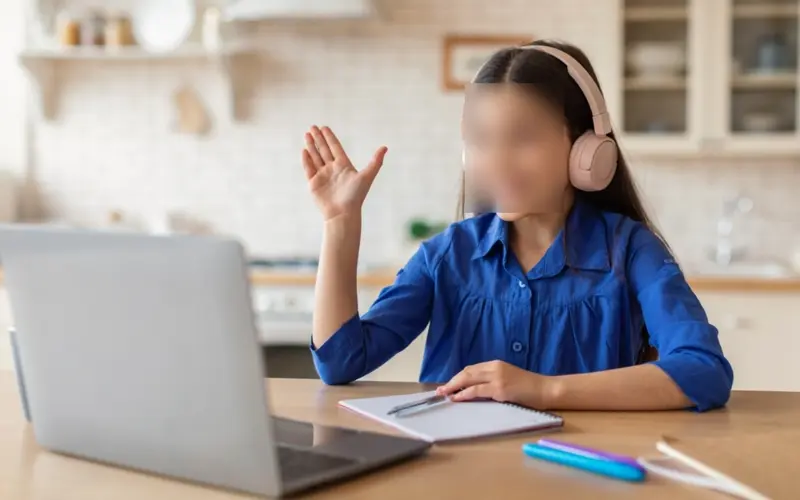 Child taking an online Quran lesson