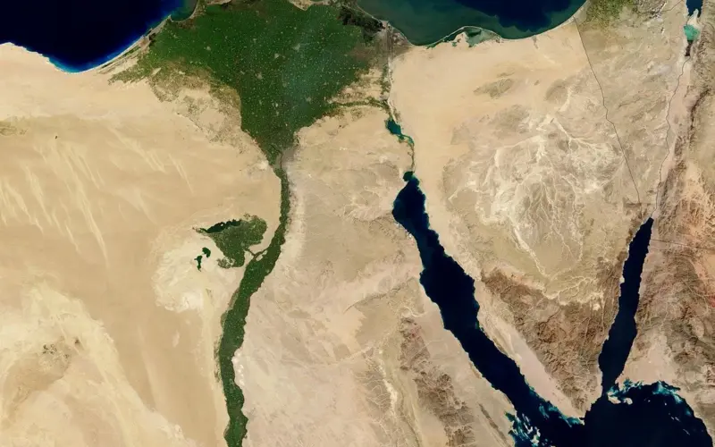 Satellite view of Egypt and the Nile Delta