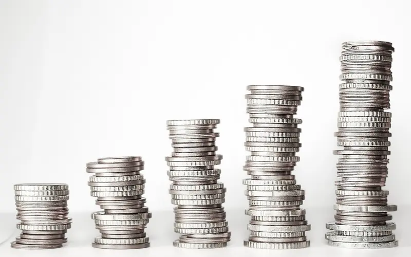 Stacks of coins showing financial growth