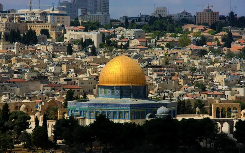 Dome of the Rock in Jerusalem seen from afar