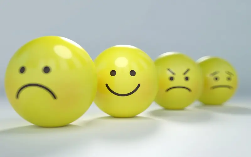 Faces showing sadness and inner peace
