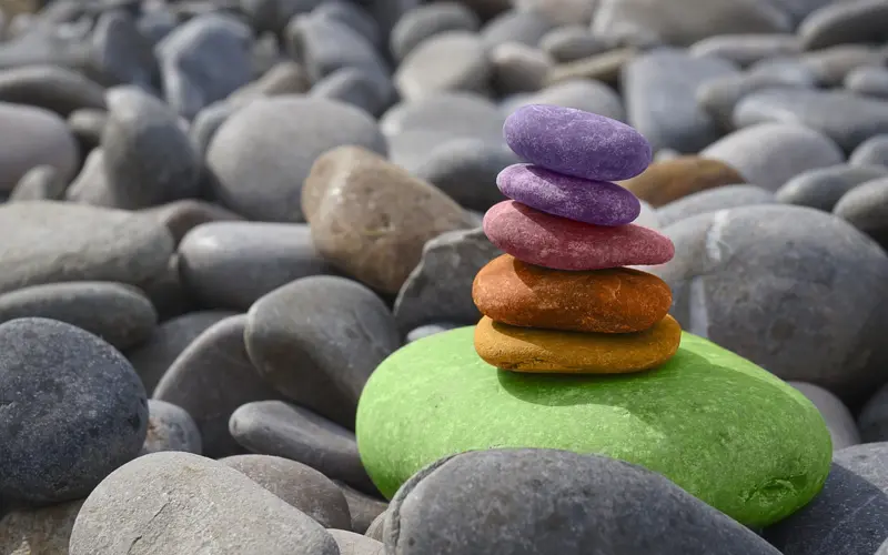 Stacked stones symbolizing Tayammum