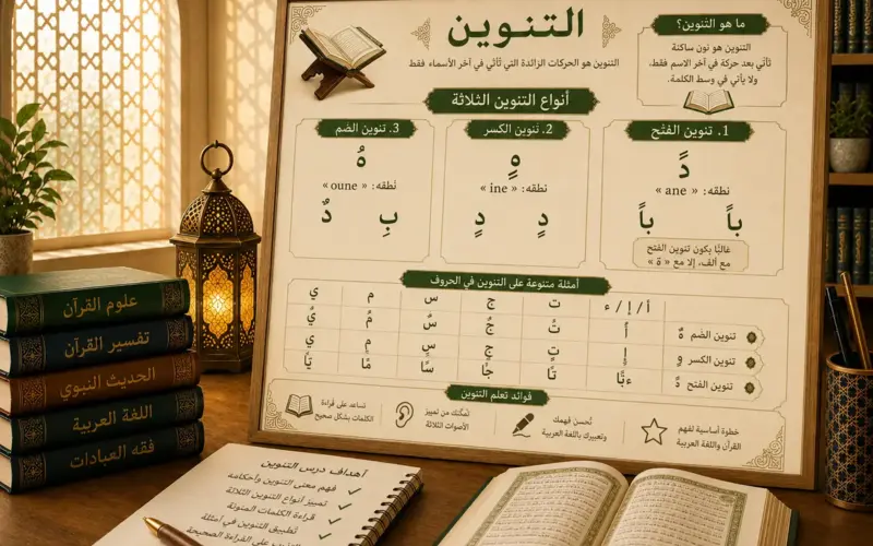 Cours sur le tanwine en arabe