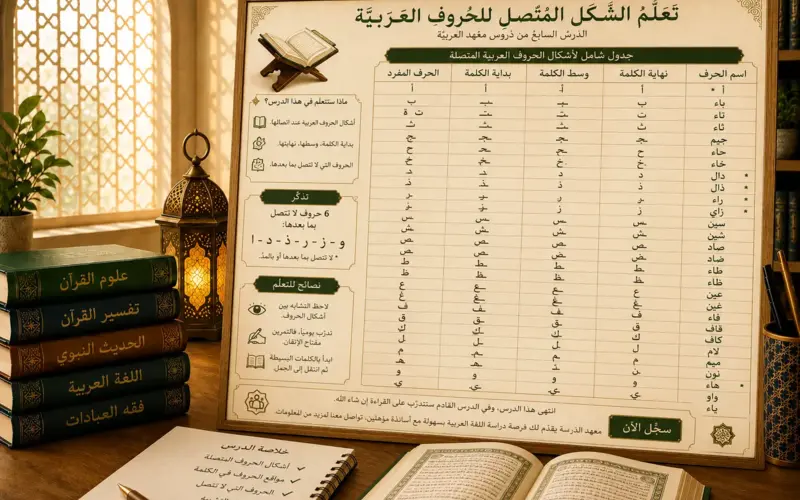 Cours sur les formes liées des lettres arabes