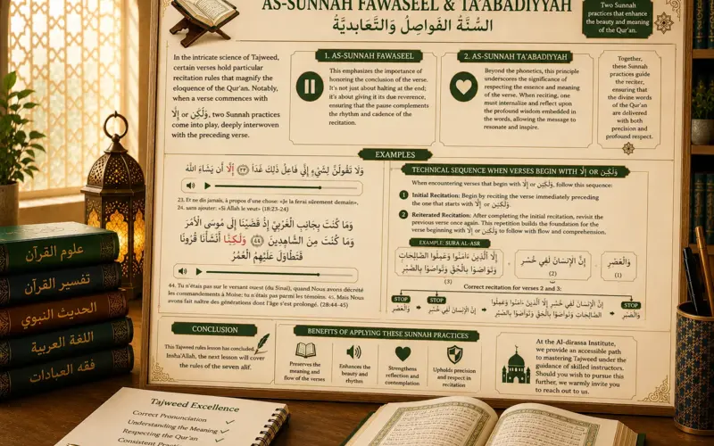Cours de tajwid sur As-Sunnah Fawaseel et Ta’abadiyyah