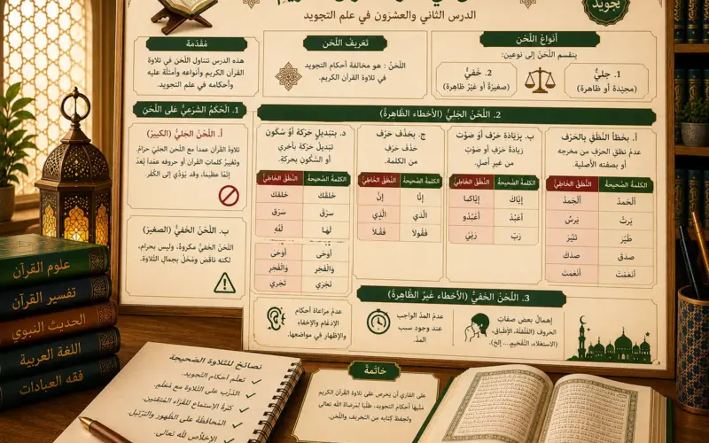 Cours de tajwid sur les erreurs de récitation du Coran