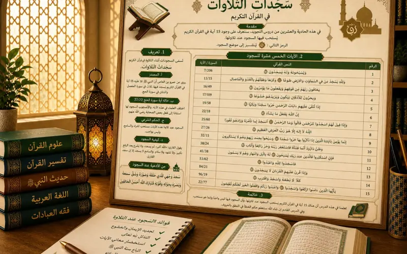 Cours de tajwid sur les versets de prosternation