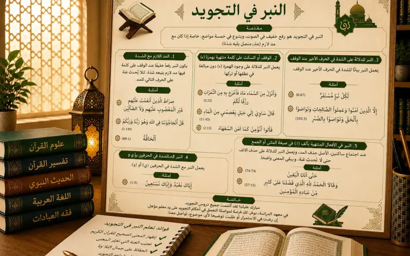 Cours de tajwid sur le nabr dans le Coran