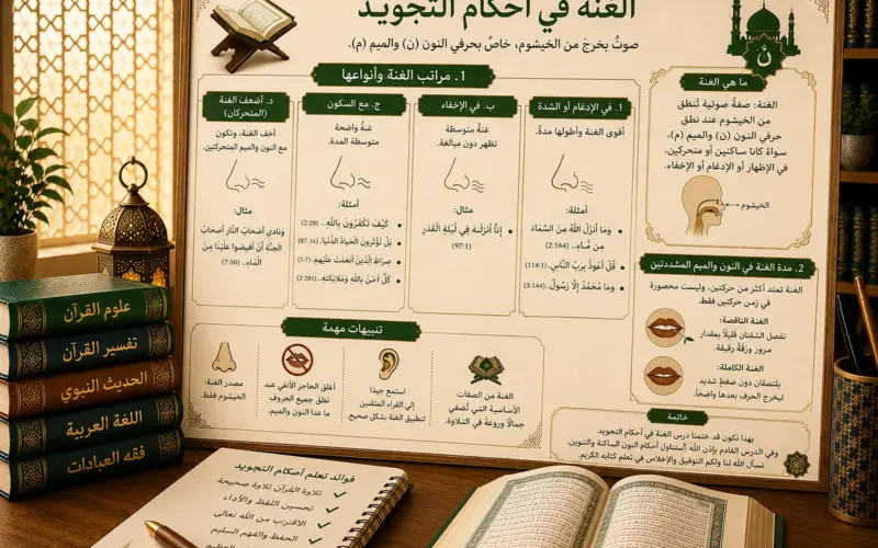 Cours de tajwid sur la ghunna