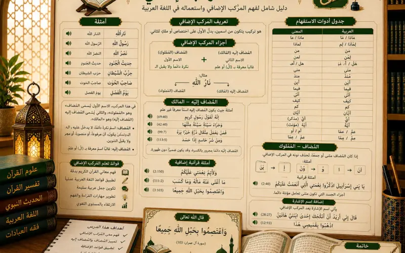 Tableau sur la construction possessive en arabe