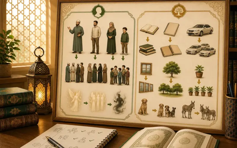 Illustration du pluriel irrégulier masculin en arabe
