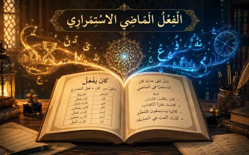 Arabic grammar book about the past continuous tense