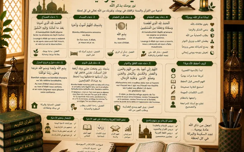 Islamic chart about daily duas