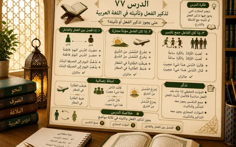 Arabic grammar lesson about masculine and feminine verbs