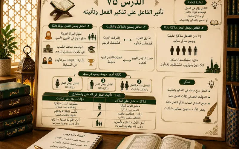 Arabic grammar chart about verb agreement