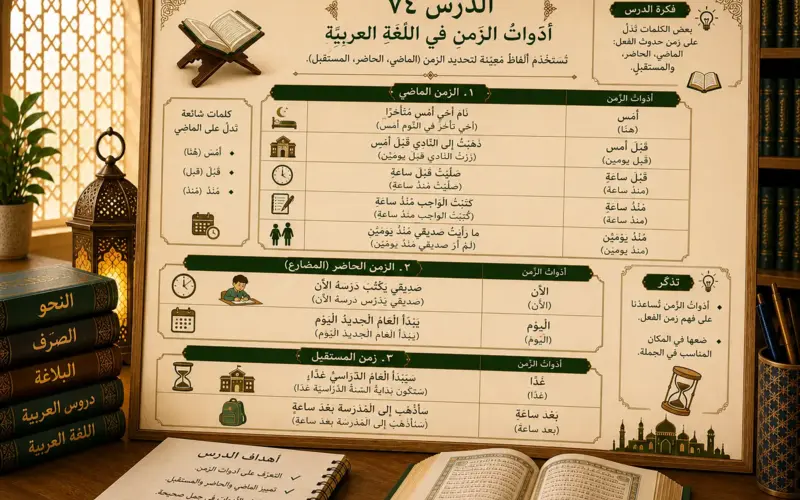 Arabic chart about time adverbs