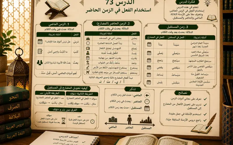Arabic chart about present and future verbs