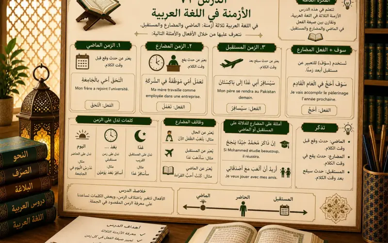 Arabic chart about verb tenses