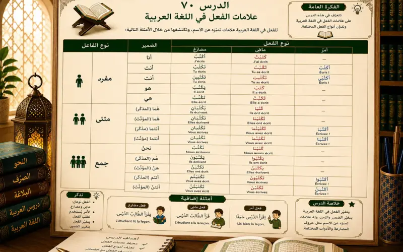 Arabic chart about verb conjugation