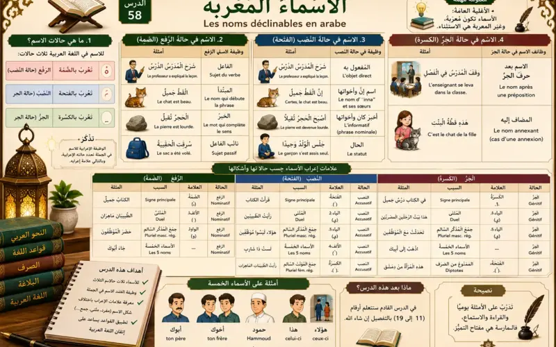Arabic grammar lesson about declinable nouns