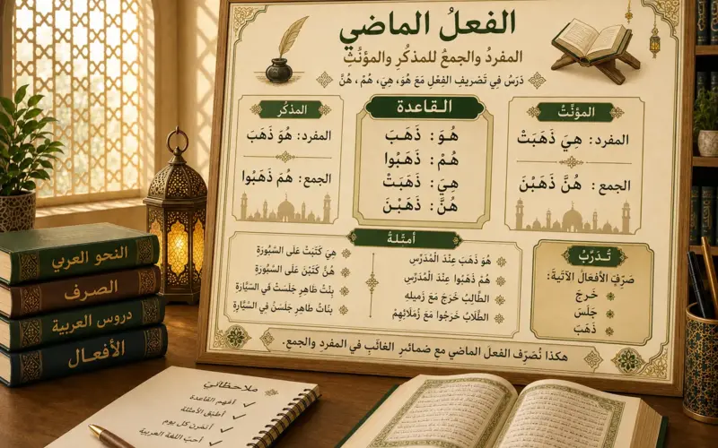 Arabic past tense lesson with hum and hunna