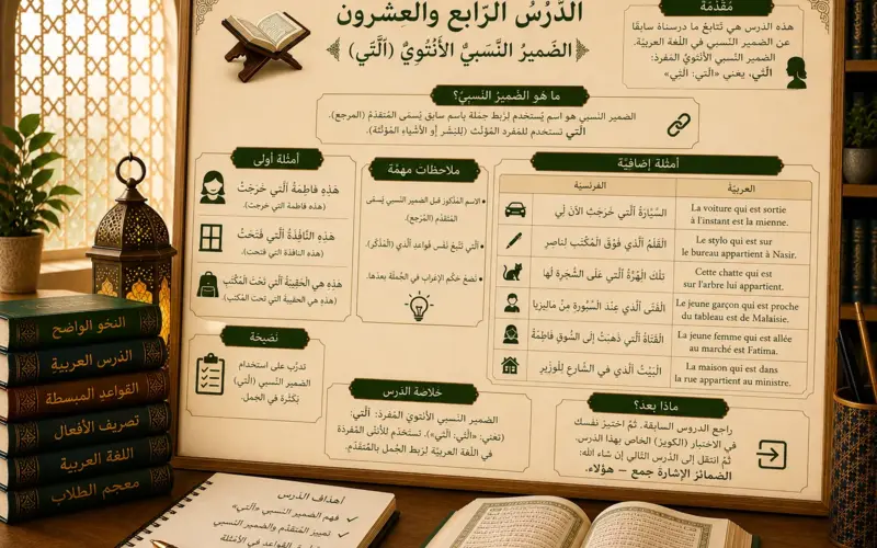Illustration of the Arabic feminine relative pronoun الَّتِي