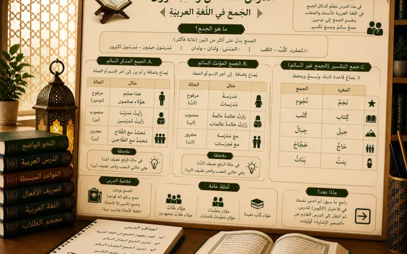 Illustration of the Arabic plural اَلْجَمْعُ