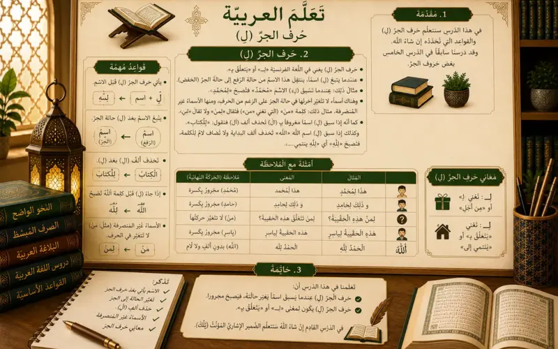 Arabic illustration about the preposition li