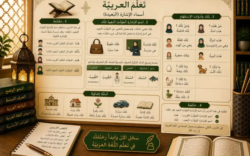 Arabic illustration about tilka demonstrative pronoun