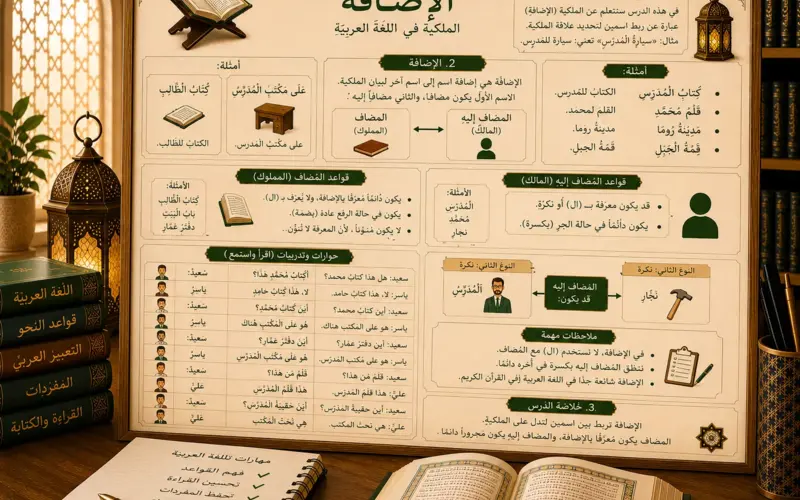 Arabic illustration about idafa