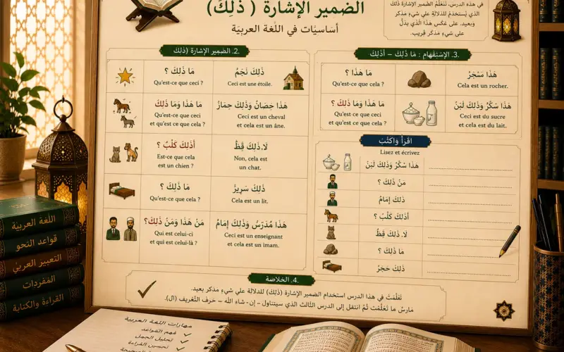 Arabic illustration about dhalika demonstrative pronoun