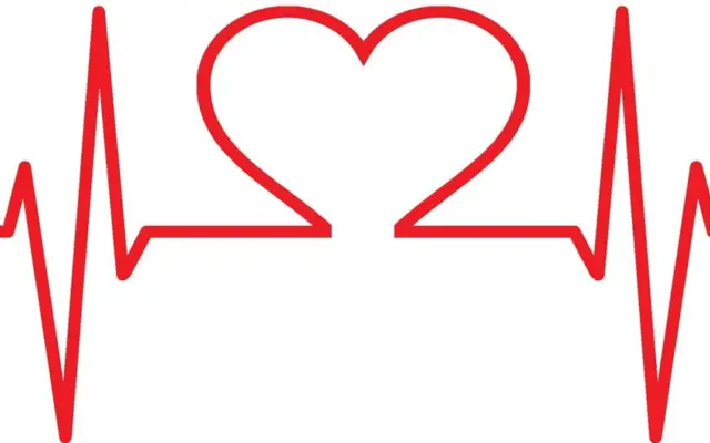 Illustration eines Herzens mit Herzschlaglinie als Symbol für Allahs Hilfe
