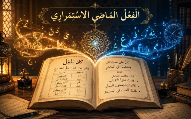 Livre de grammaire arabe sur le passé continu