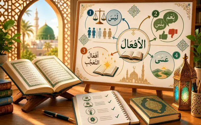 Tableau de grammaire arabe sur les verbes spéciaux