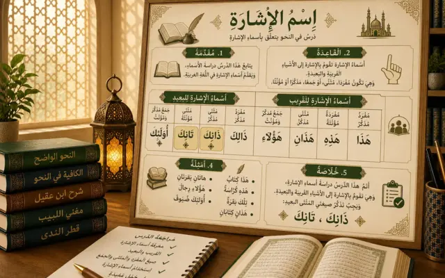 Leçon sur les pronoms démonstratifs en arabe