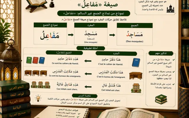 Leçon sur le pluriel irrégulier مفاعل en arabe