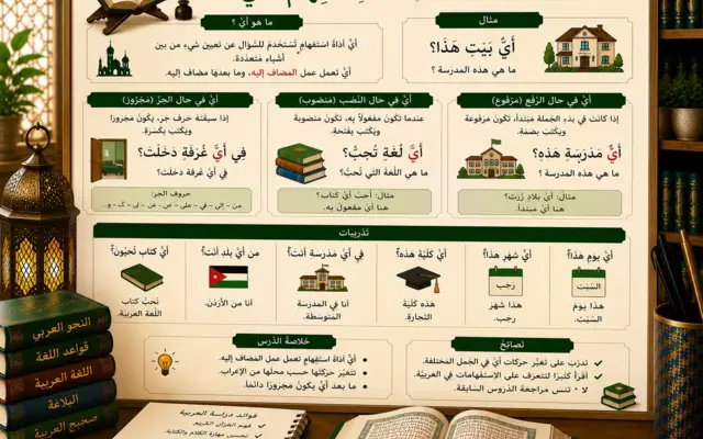 Leçon sur l’outil interrogatif arabe أَيُّ