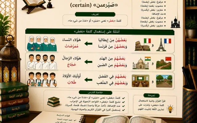 Leçon sur le mot arabe بَعْضٌ