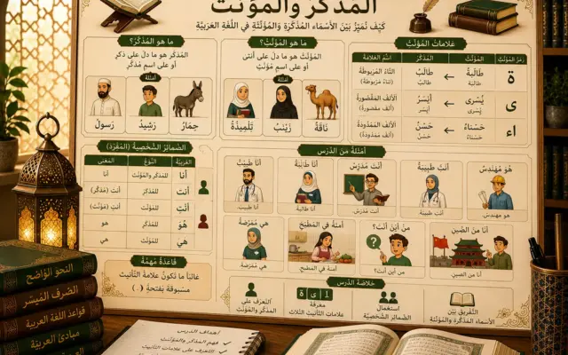 Illustration arabe sur le masculin et le féminin