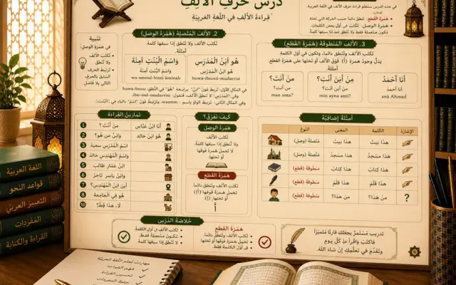 Illustration arabe sur la lettre Alif