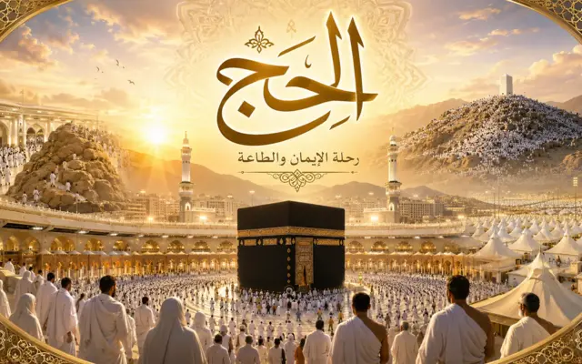 Kaaba et pèlerins pendant le Hajj