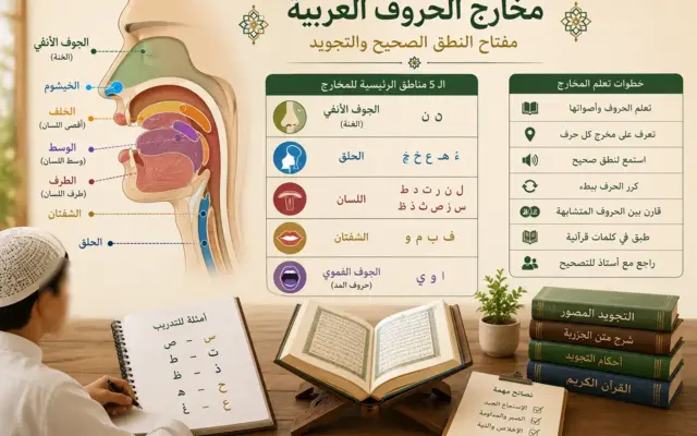 Schéma des points d’articulation arabes