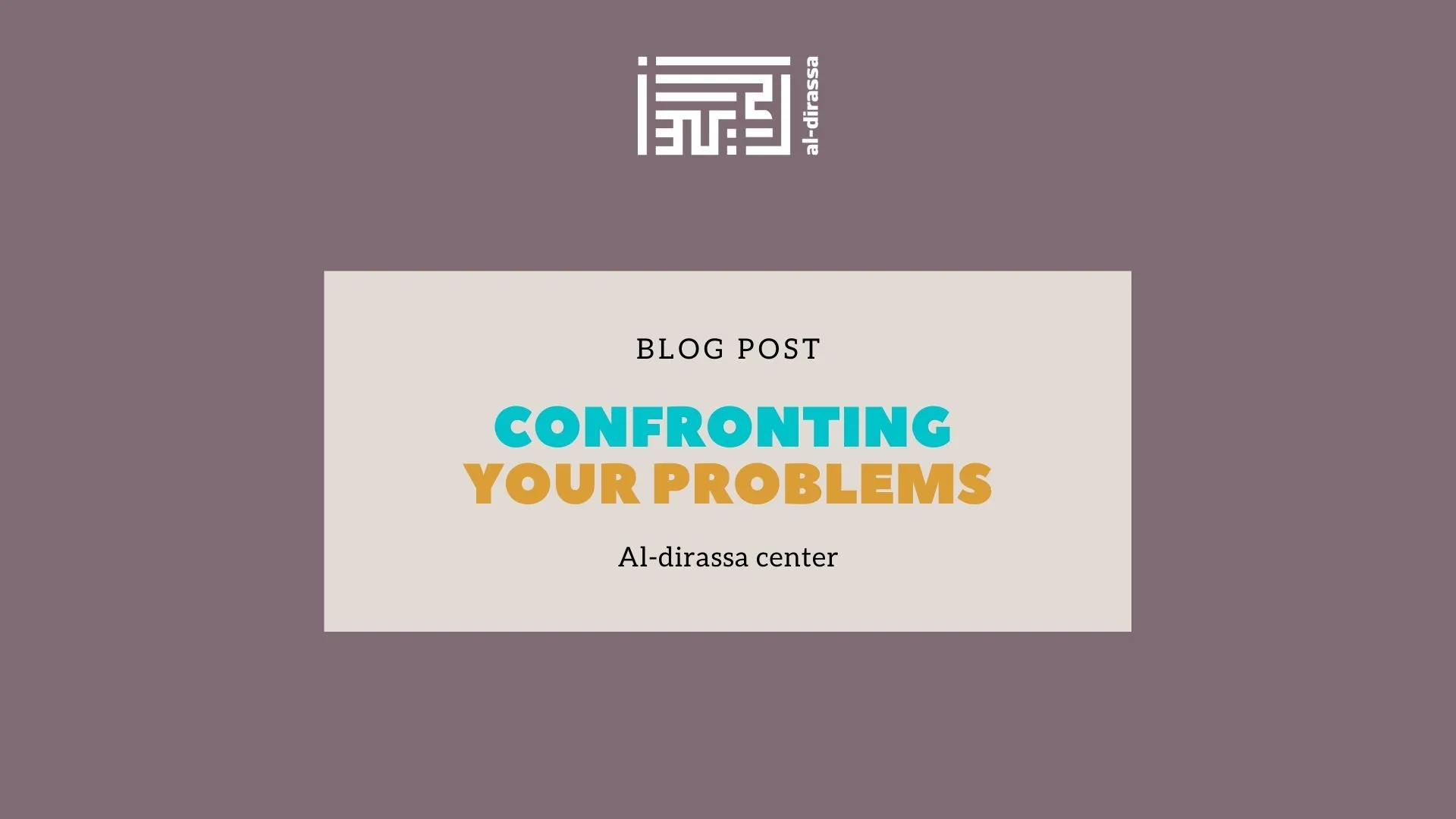 confronting your problems