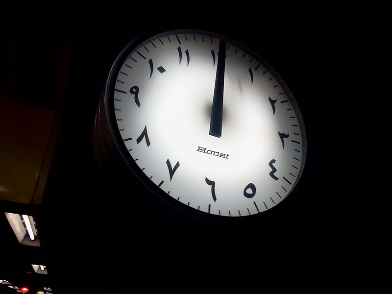 Clock illustrating the learning of Arabic numbers
