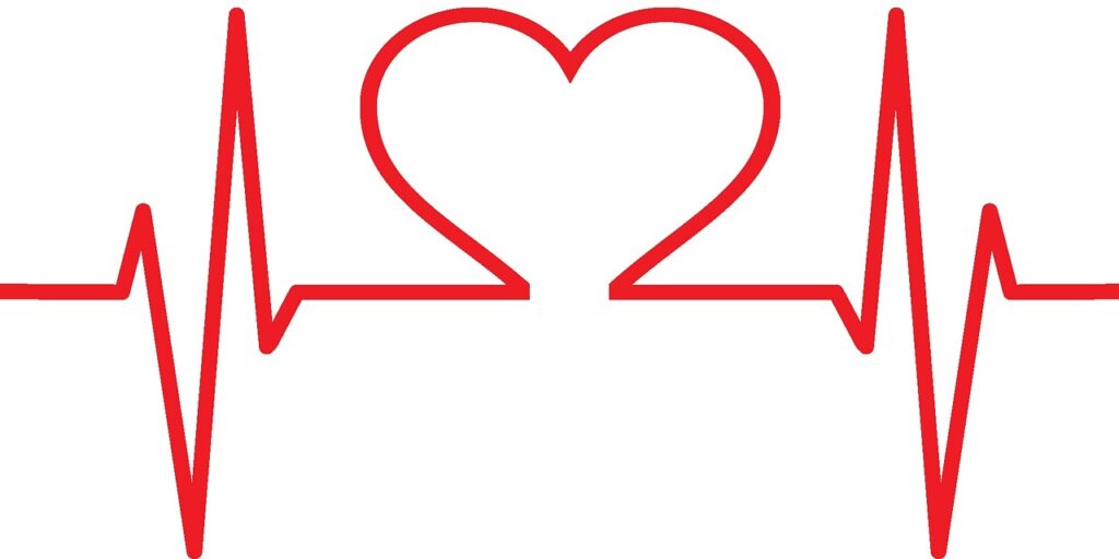 Illustration of a heart with heartbeat line symbolizing Allah’s help