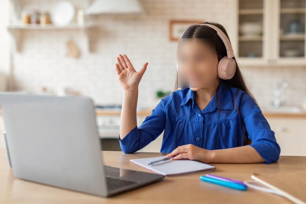 Child taking an online Quran lesson
